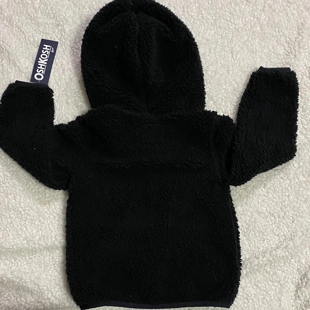 OshKosh B'gosh baby boys size 24mo Black Fleece jacket coat w/ hood  NWT